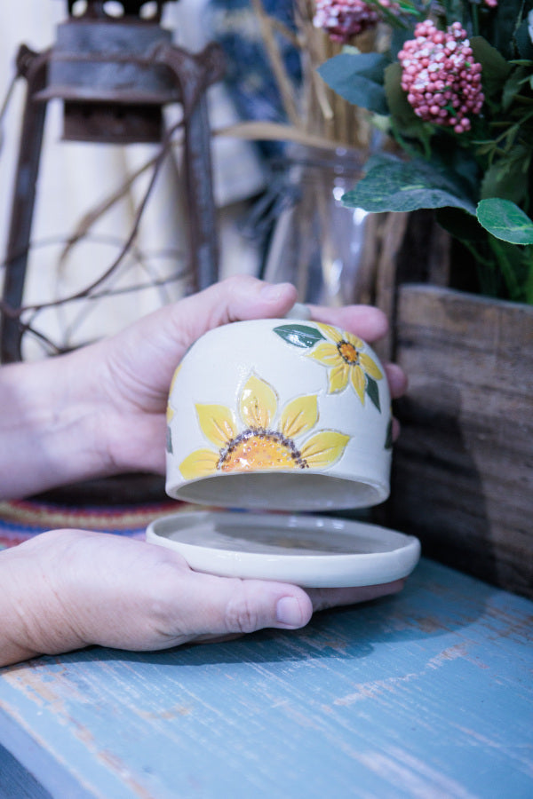 Sunflower Sunshine Ceramic Cloche