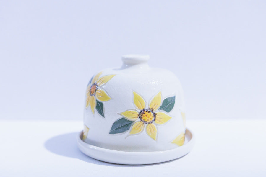 Sunflower Sunshine Ceramic Cloche