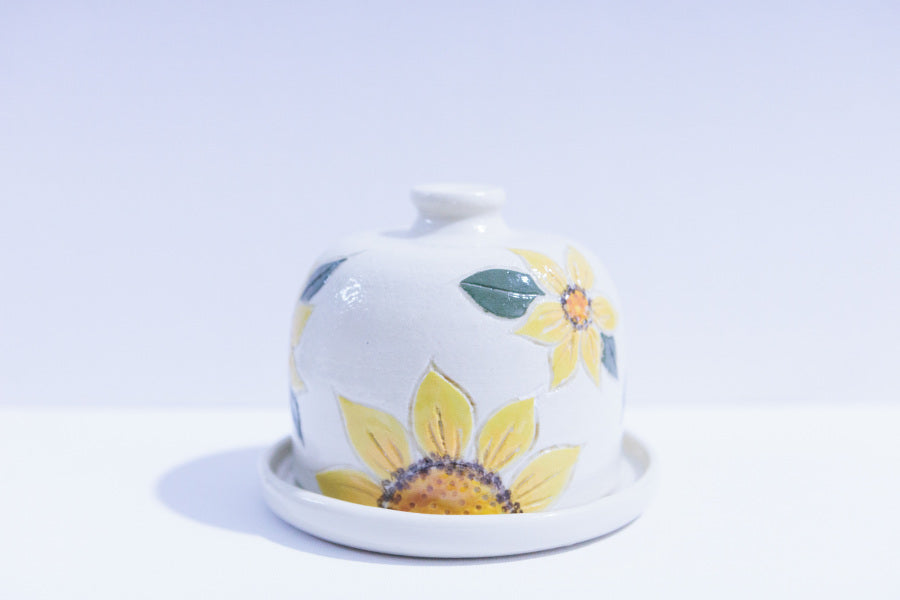 Sunflower Sunshine Ceramic Cloche