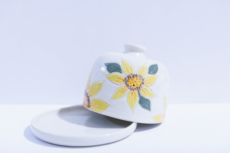 Sunflower Sunshine Ceramic Cloche